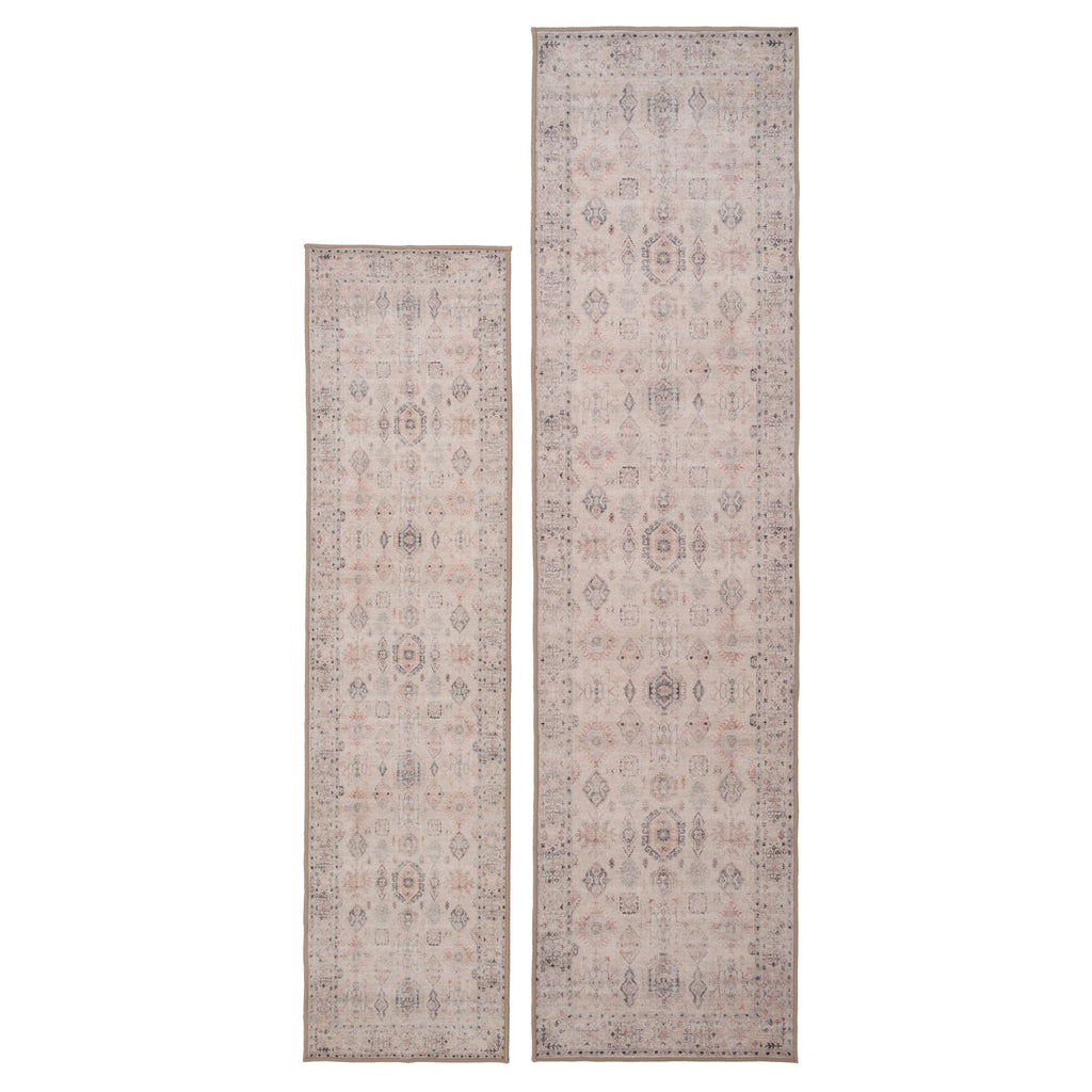 Soft Washable Cream Distressed Runner - Elnora