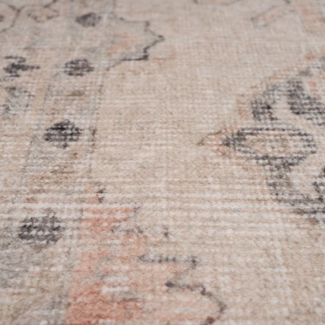 Soft Washable Cream Distressed Runner - Elnora