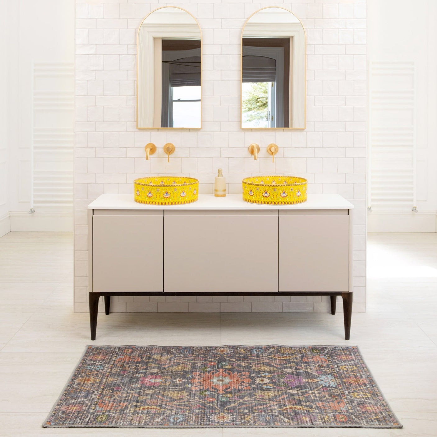 Soft Washable Wildflower Bathroom Mat - Francine