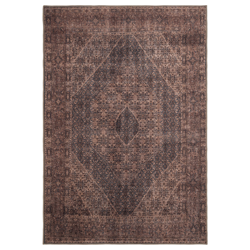 Soft Washable Brown Traditional Rug - Mabel