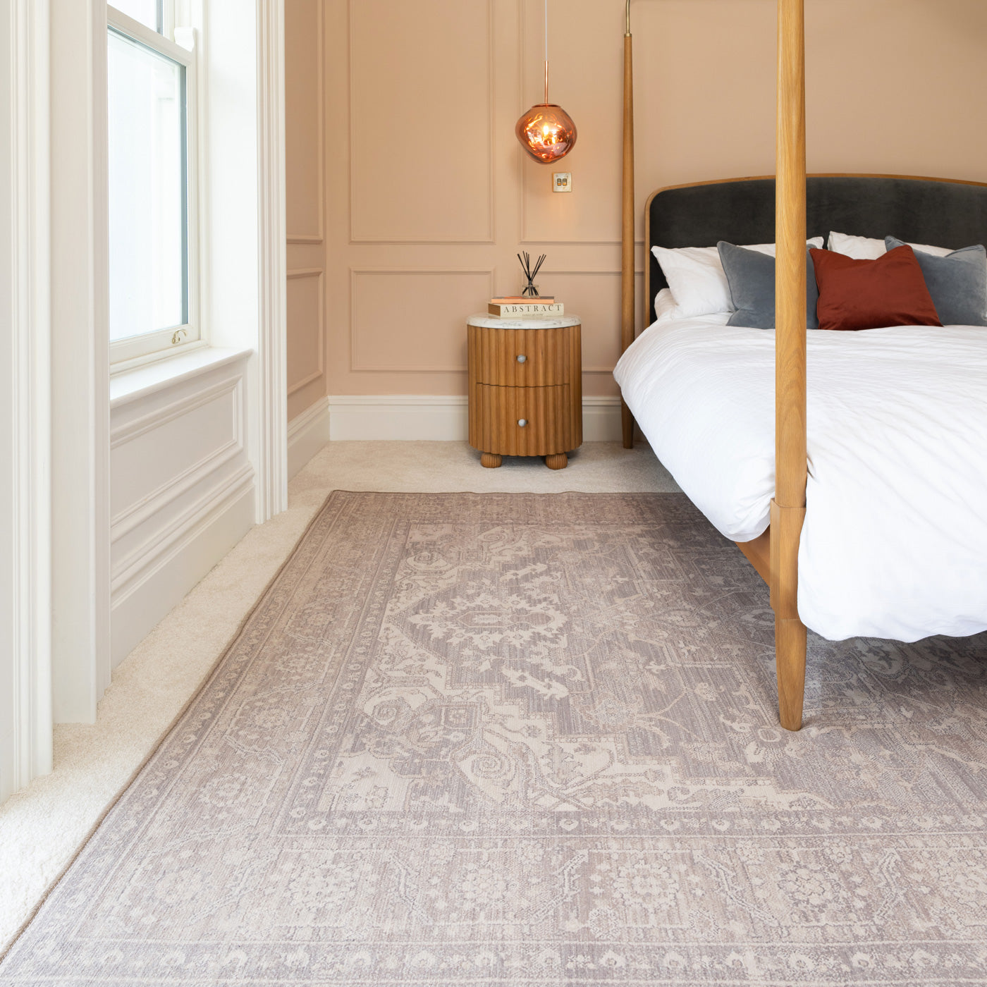 Soft Washable Vintage Beige Rug - Mariana