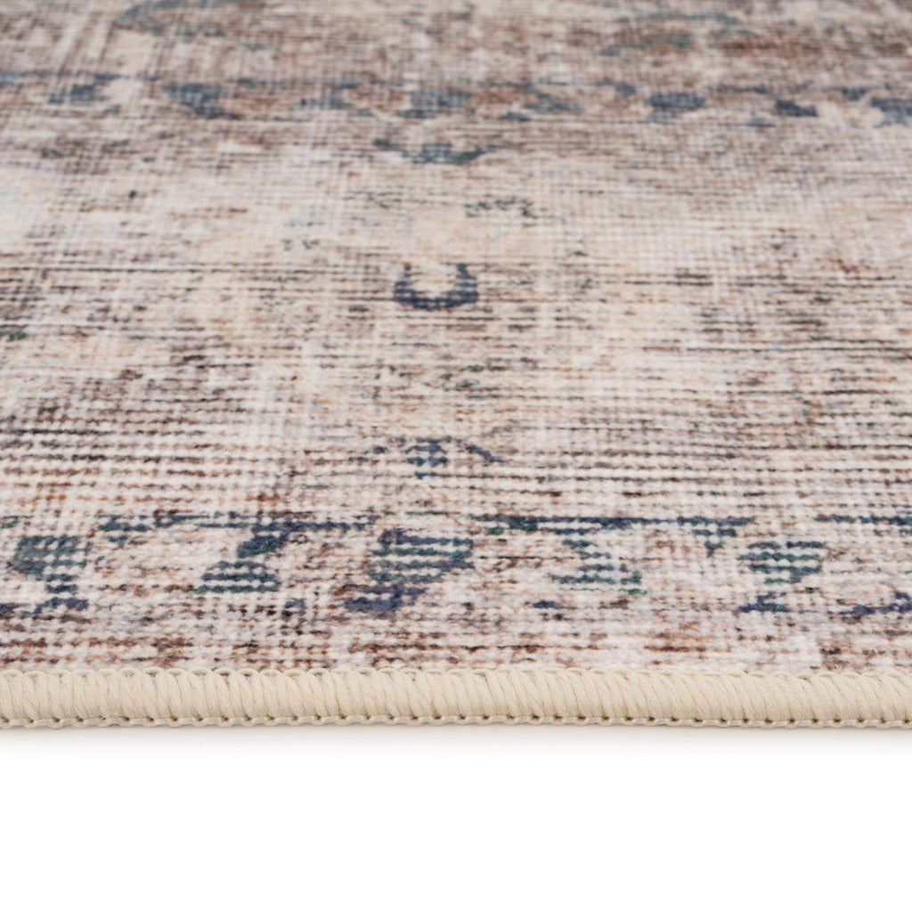 Washable Grey Blue Vintage Rug - Roam