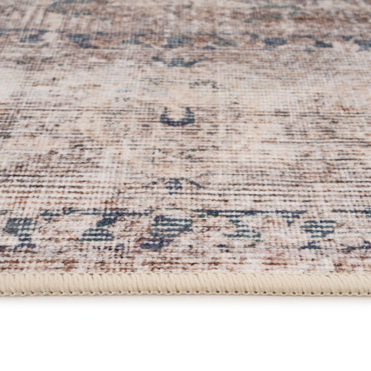 Washable Grey Blue Vintage Rug - Roam