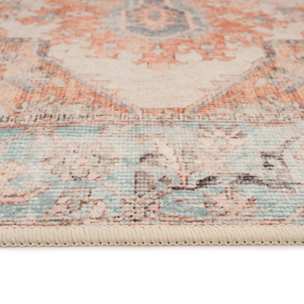 Washable Terracotta Vintage Runner - Sisu