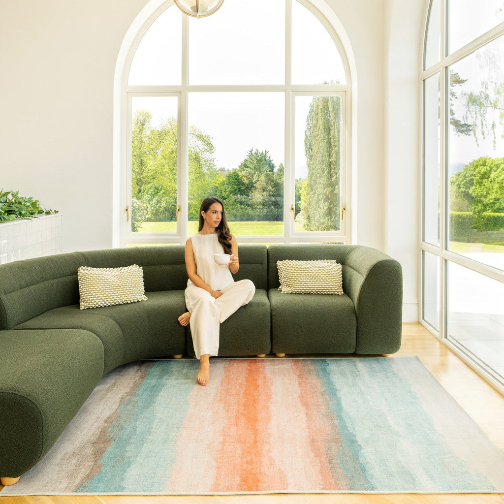 Soft Washable Multicolour Abstract Rug - Solene