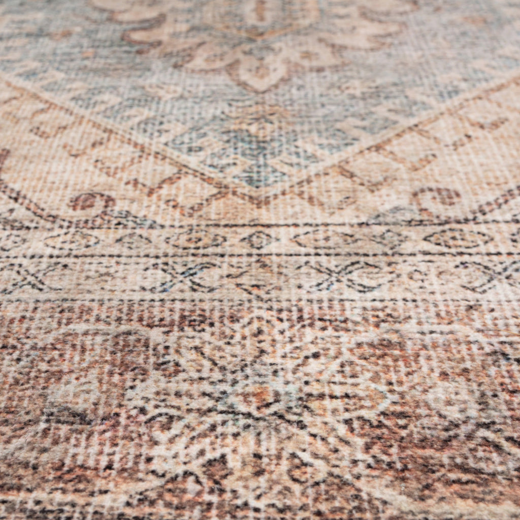 Washable Blue Heritage Rug - Sonder