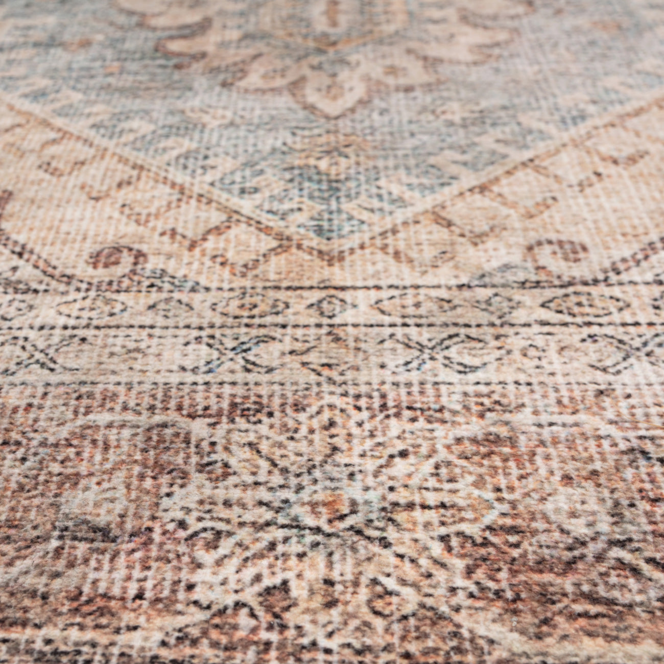 Washable Blue Heritage Runner - Sonder