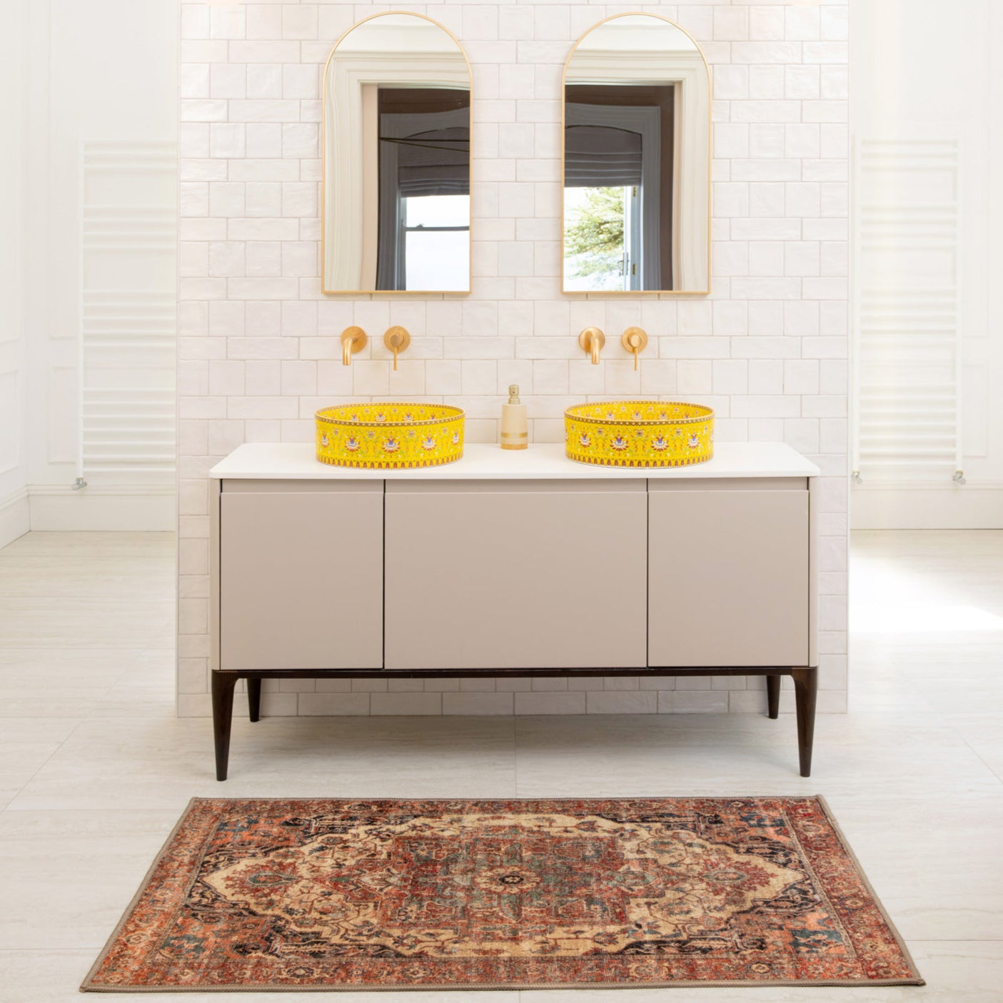 Soft Washable Terracotta Bathroom Mat - Verity