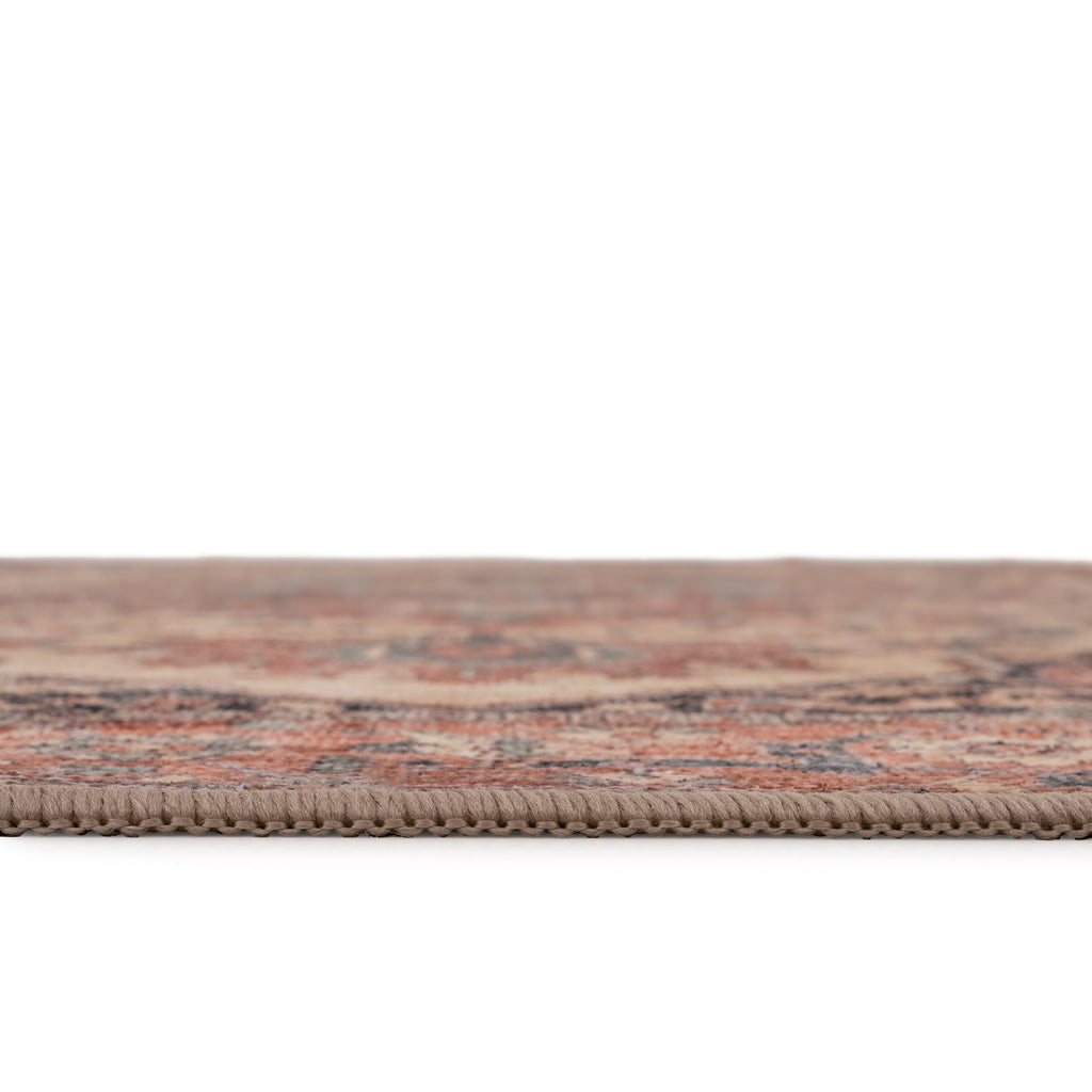 Soft Washable Terracotta Medallion Rug - Verity