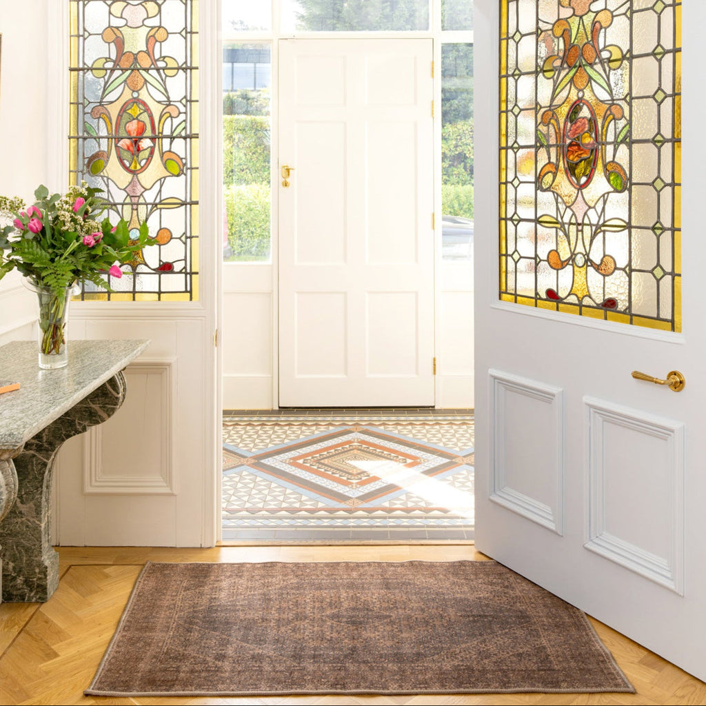 Soft Washable Brown Doormat - Mabel
