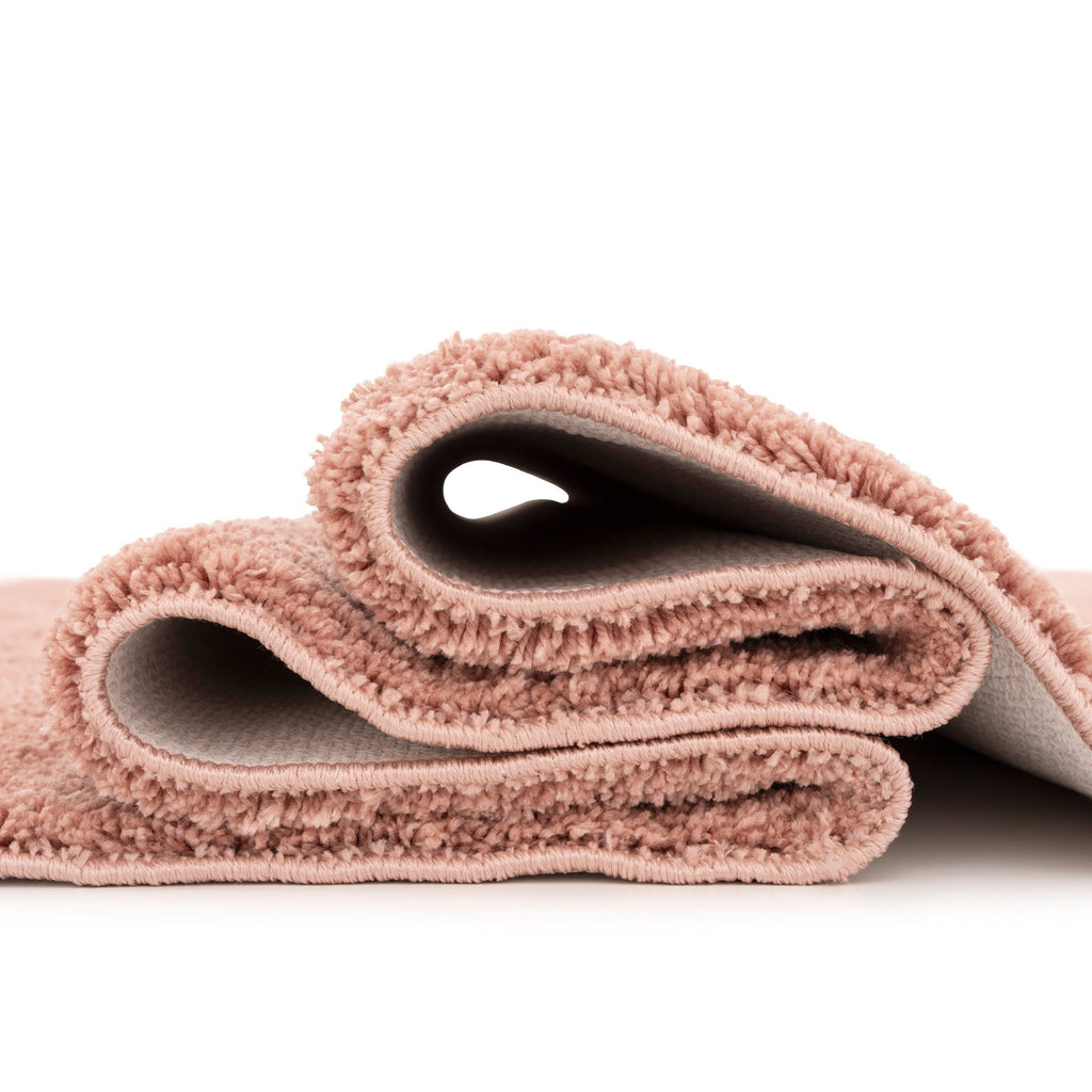 Soft Washable Blush Pink Shaggy Rug