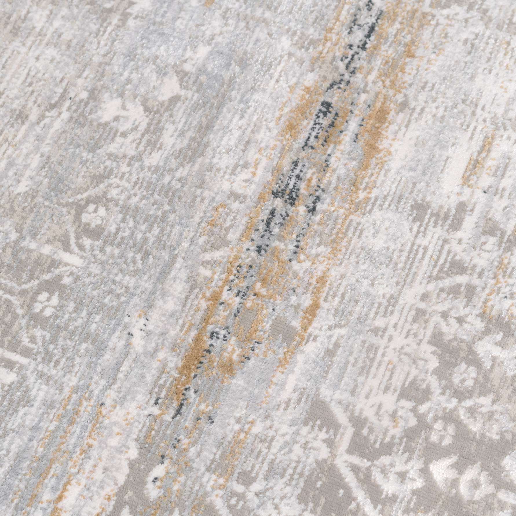 Distressed Mottled Grey Hallway Runner Rug