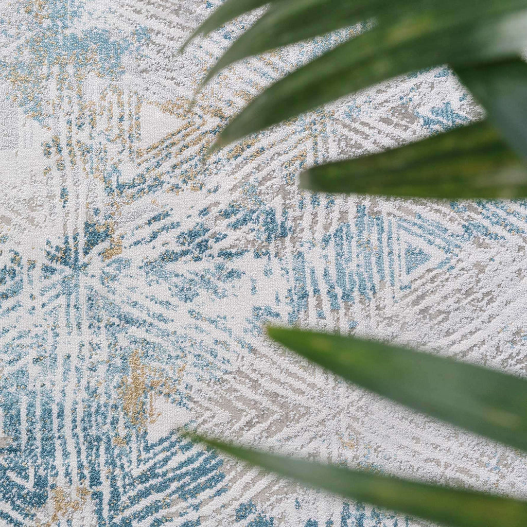 Teal Blue Cloudscape Hallway Runner Rug