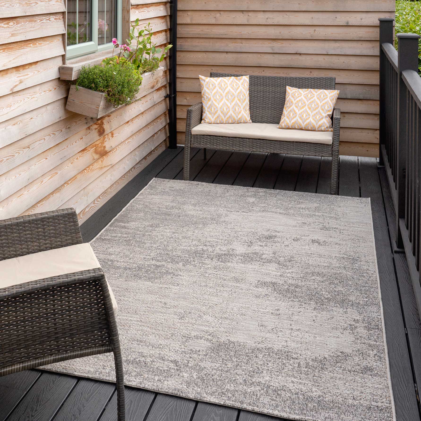 Abstract Textured Flatweave Area Indoor Outdoor Rug - Pavillion