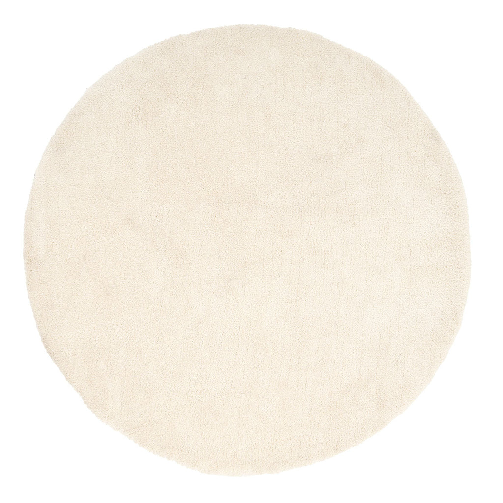 Premium Cream Shaggy Circle Rug - Lace