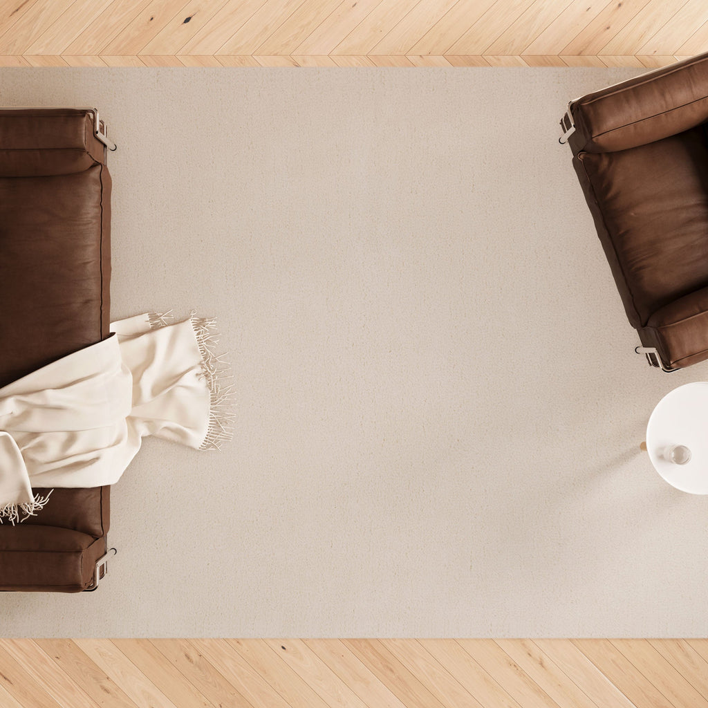 Premium Cream Shaggy Rug - Lace