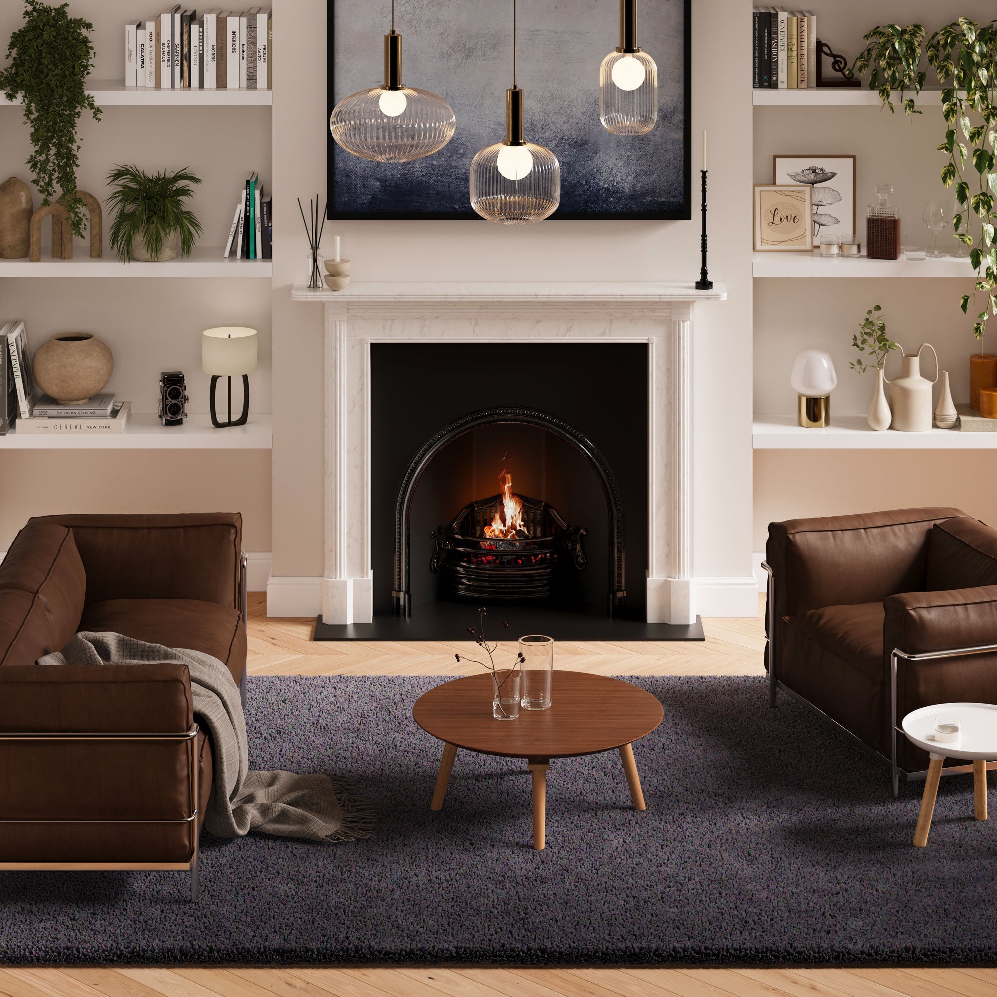 Navy Blue Shaggy Rug