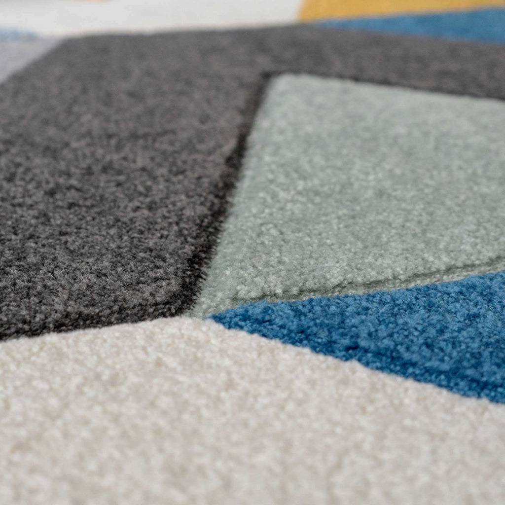 Multicolour Woven Geometric Area Rug - Angora