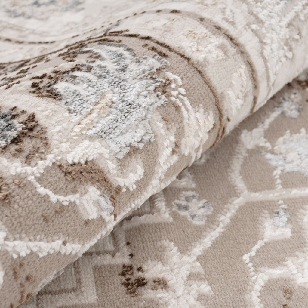 Cream Beige Medallion Rug - Artha