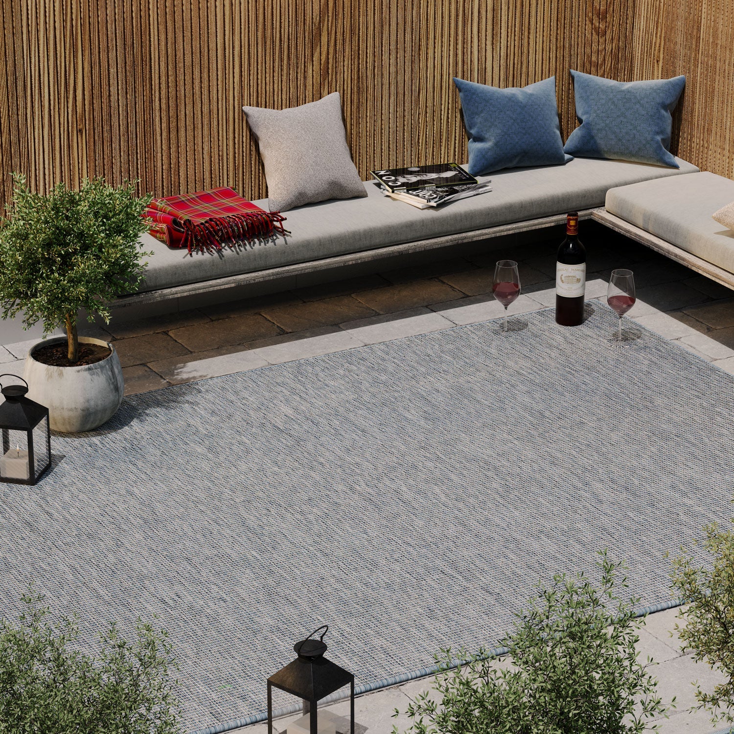 Duck Egg Weatherproof Outdoor Rug