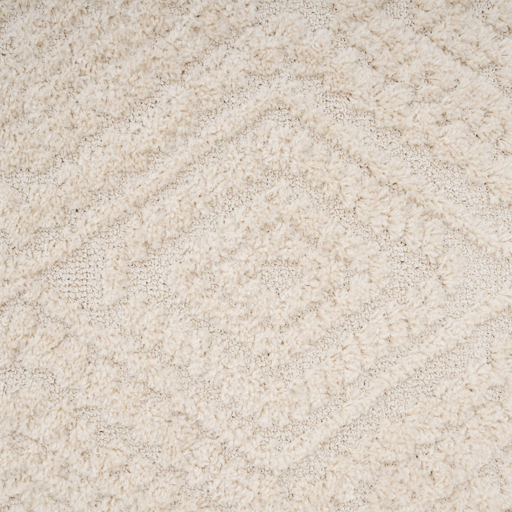 Warm White Tufted Diamond Rug - Elino