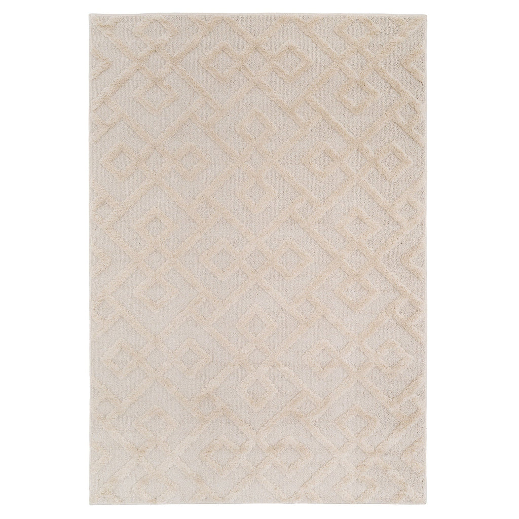 Warm White Interlocking Rug - Sade