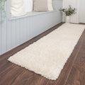 Soft Everyday Cream White Shaggy Runner Rug