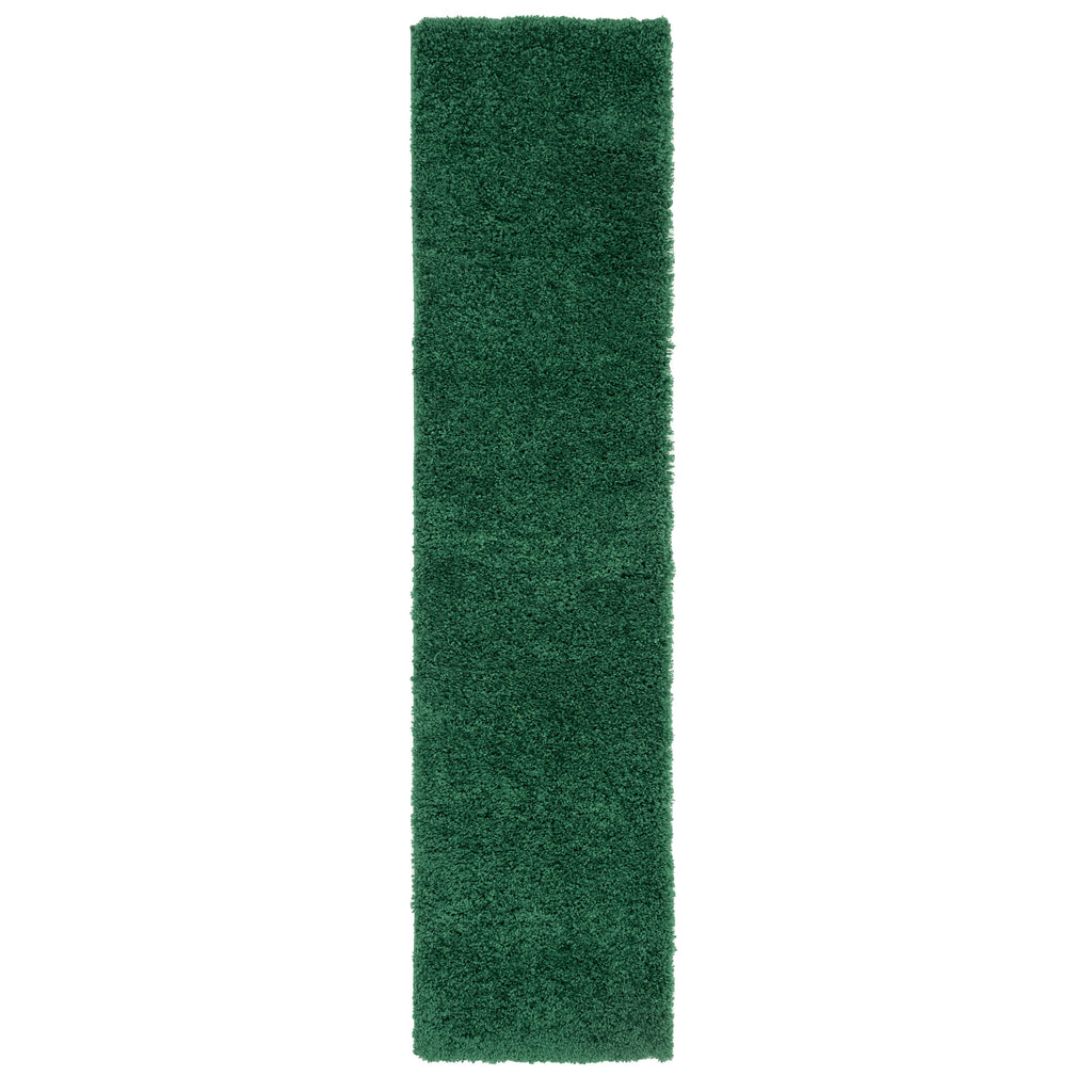 Soft Everyday Dark Green Shaggy Rug