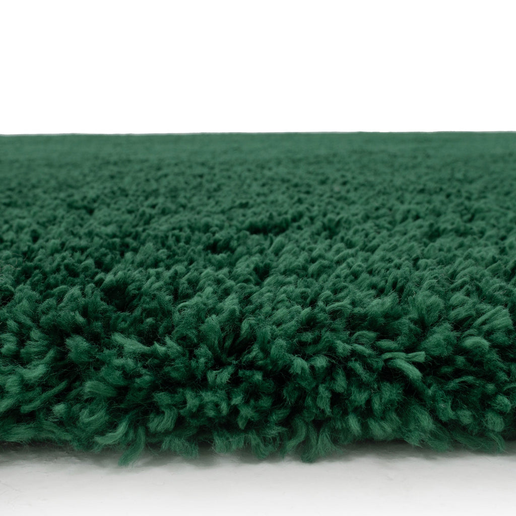 Soft Everyday Dark Green Shaggy Runner Rug