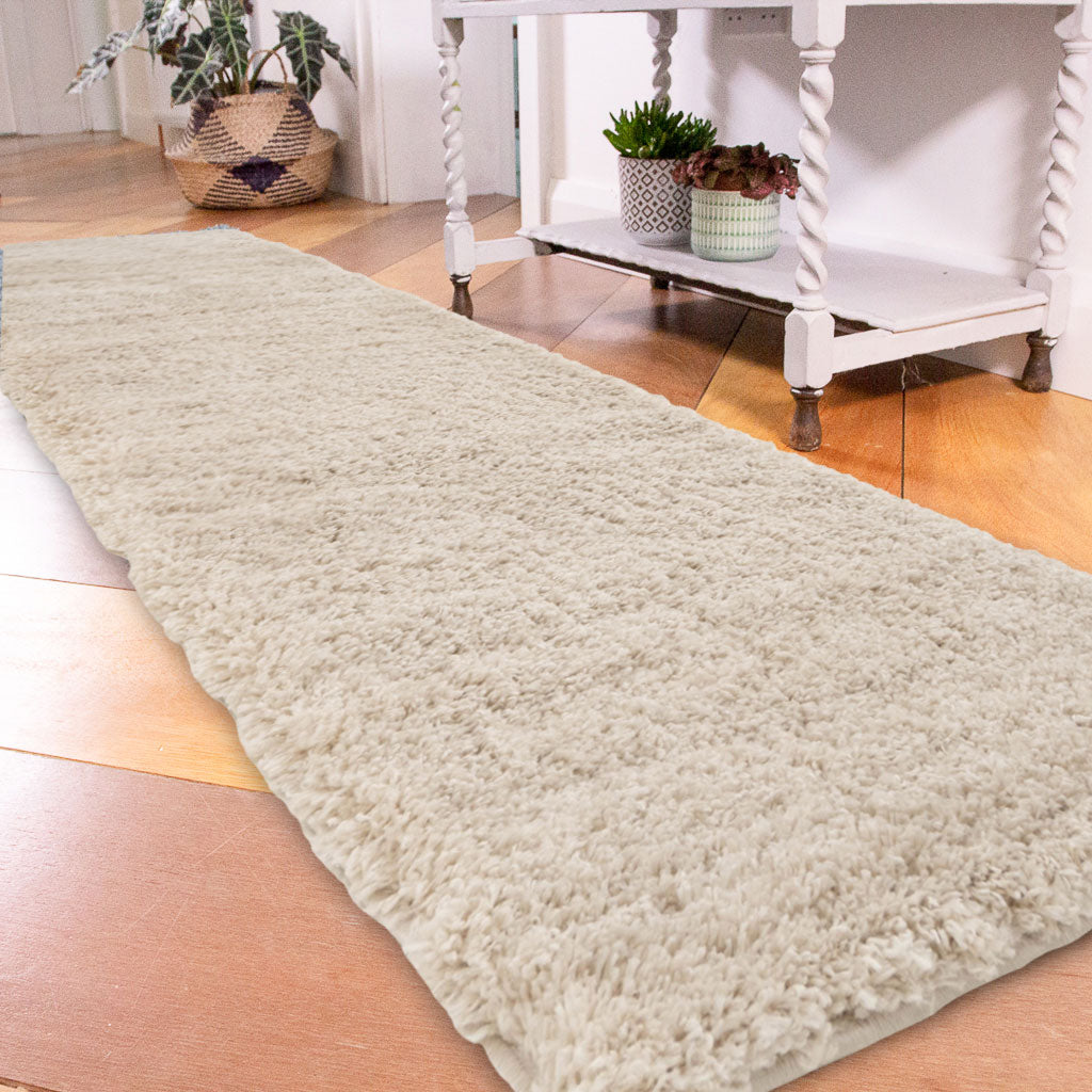 Soft Everyday Light Beige Shaggy Runner Rug