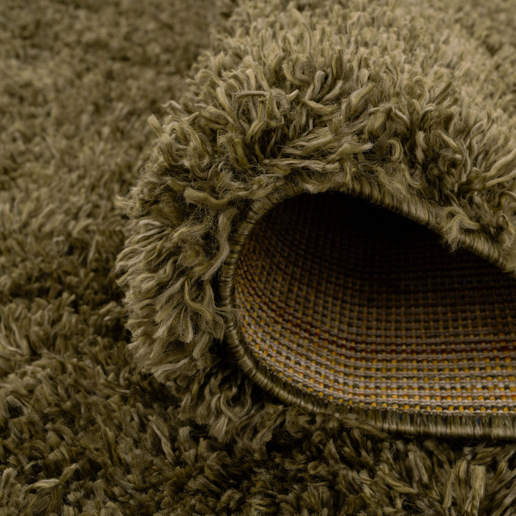 Soft Everyday Olive Green Shaggy Rug