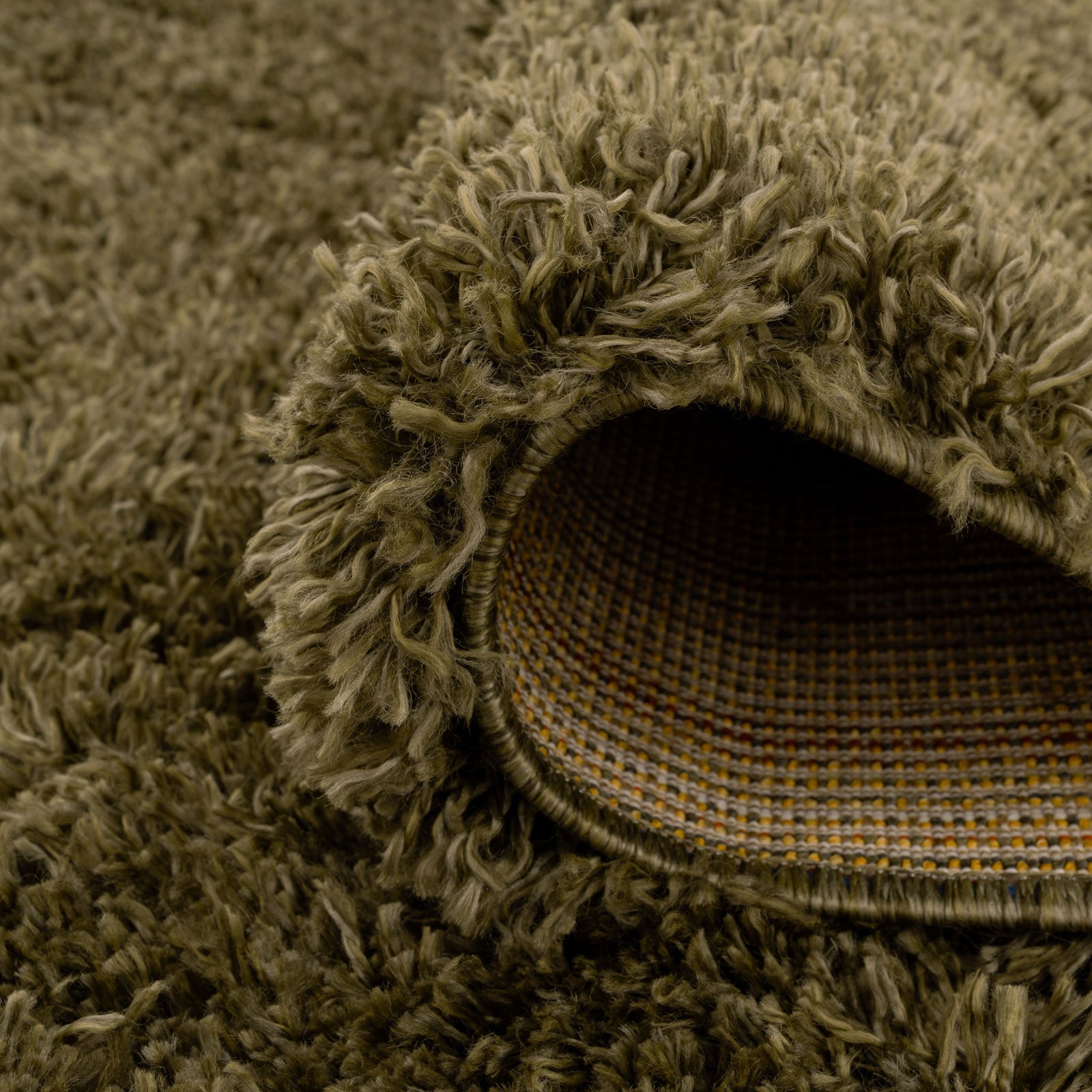 Soft Everyday Olive Green Shaggy Rug