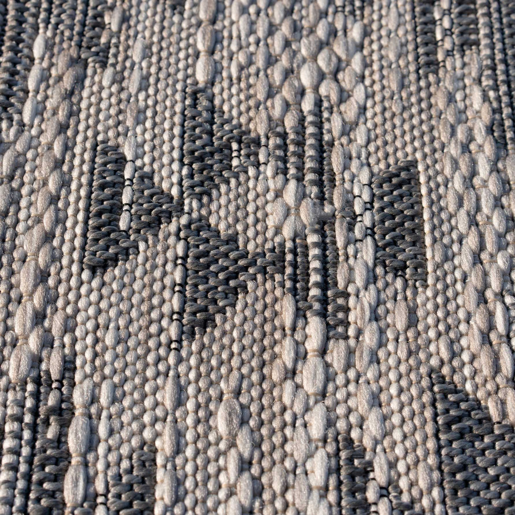 Grey Aztec Textured Flatweave Indoor Outdoor Area Rug - Pavillion