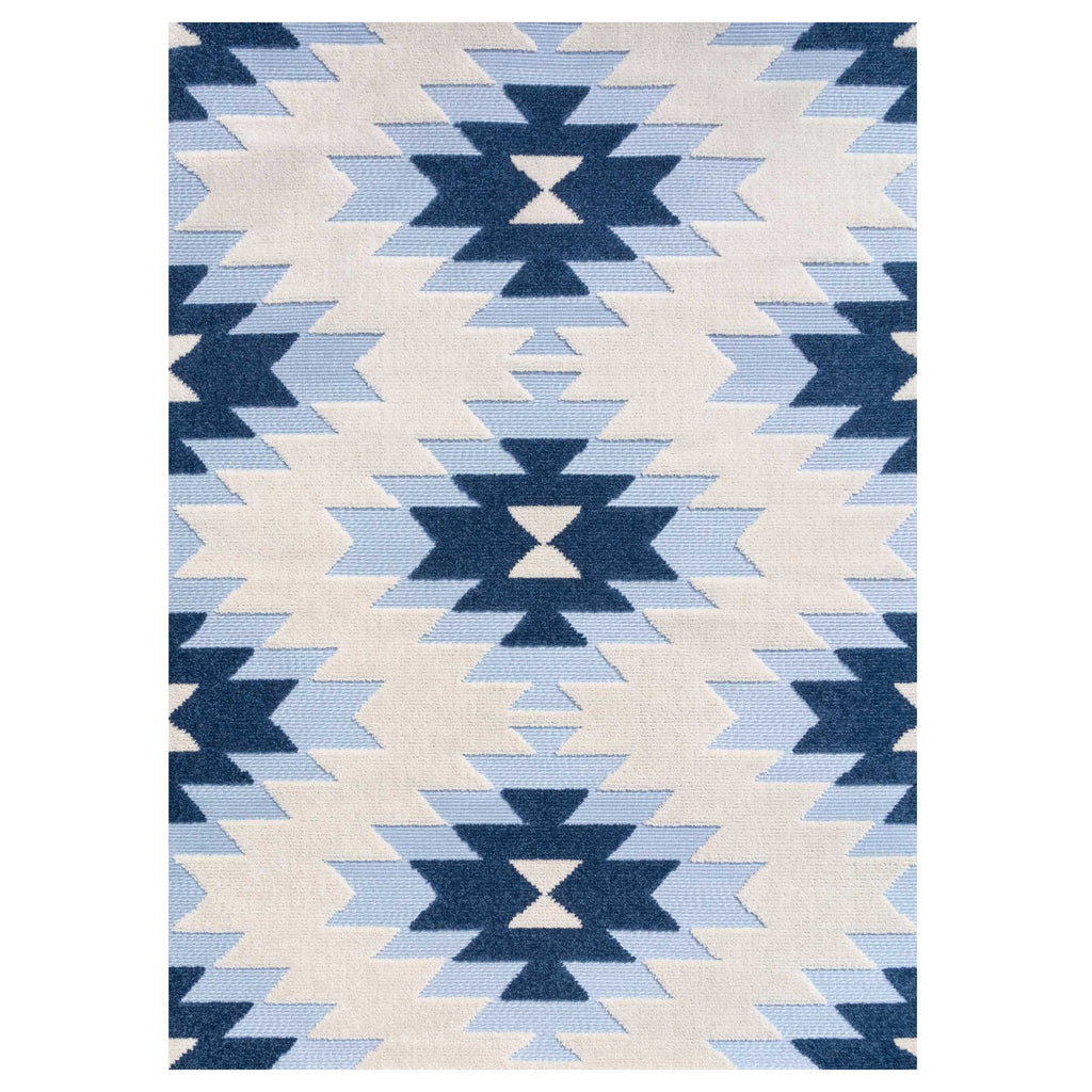 Light Blue Aztec Outdoor Area Rug - Bali