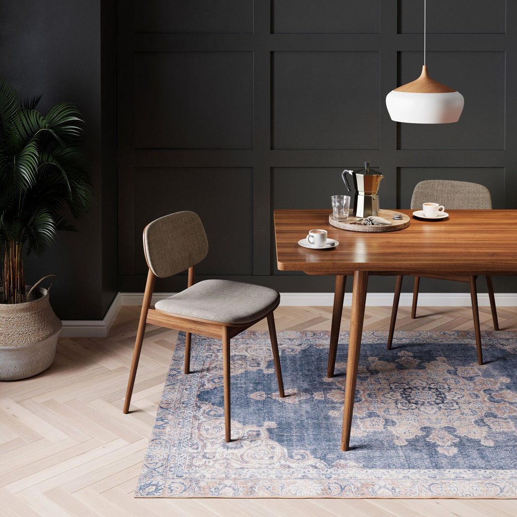 Flatwoven Washable Denim Blue Area Rug - Ballina