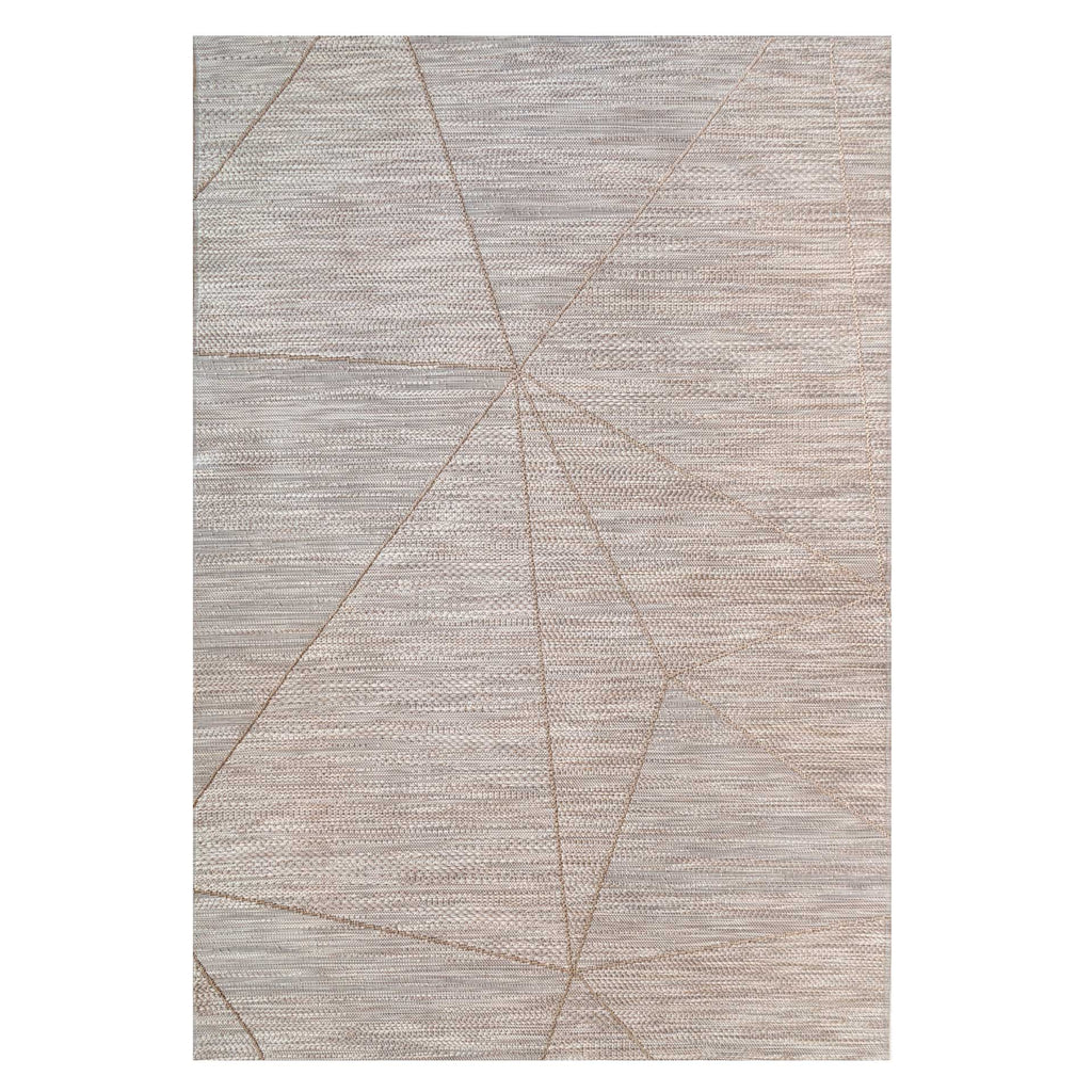 Beige Fractured Flatweave Indoor Outdoor Area Rug