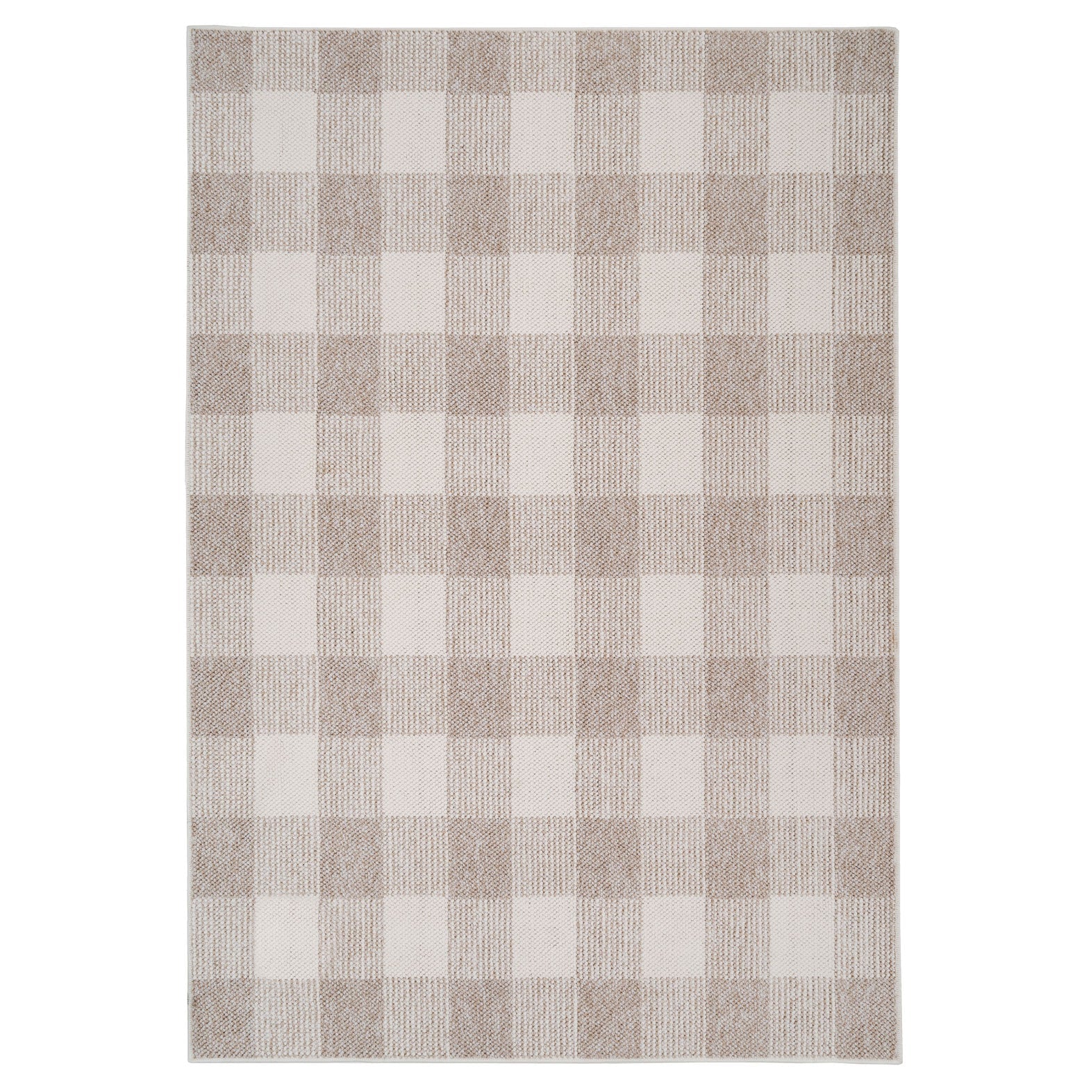 Chunky Beige Wool Style Rug - Etta