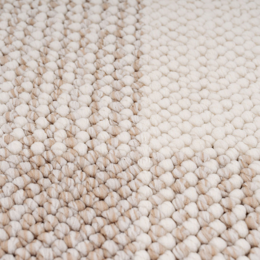 Chunky Beige Wool Style Rug - Etta