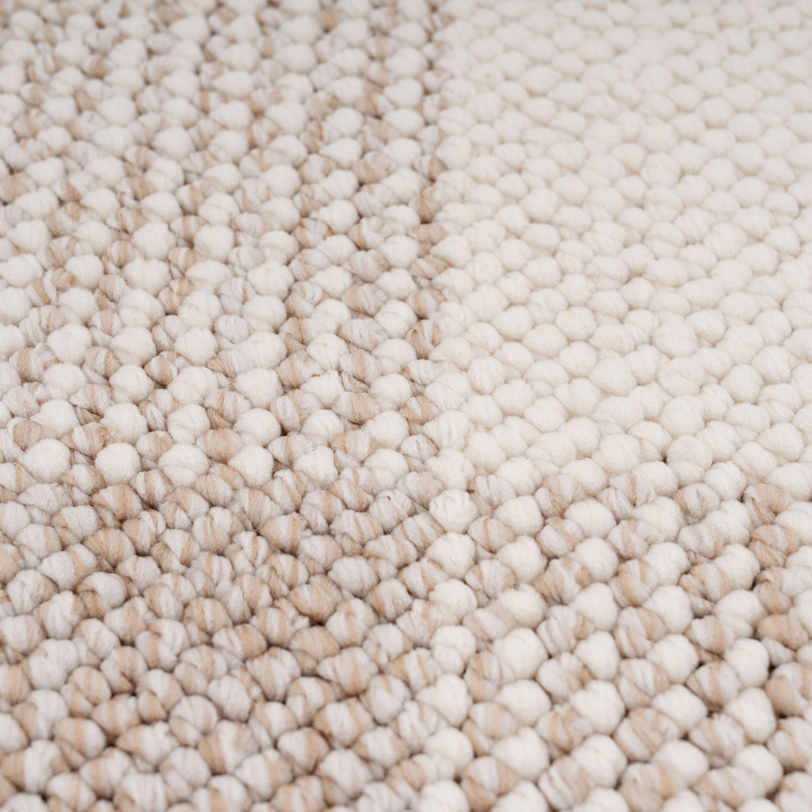 Chunky Beige Wool Style Rug - Etta
