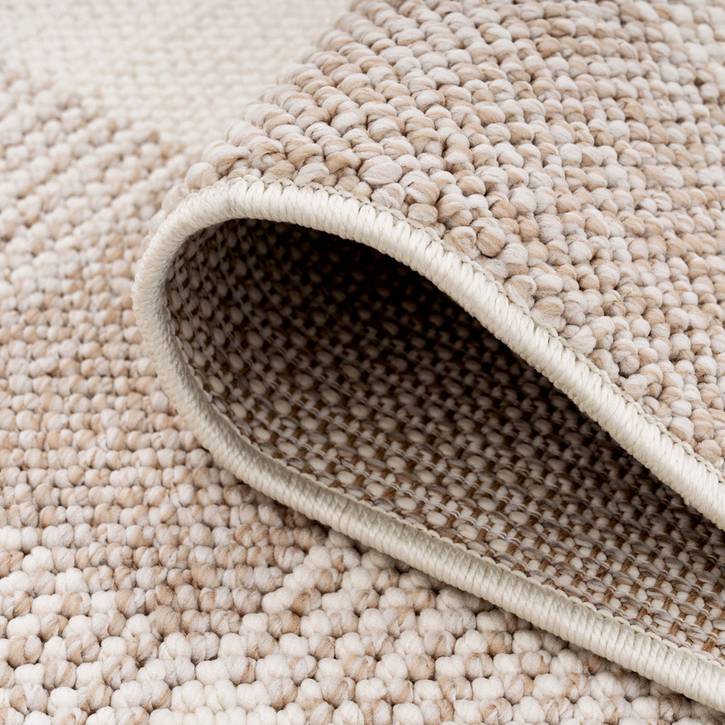 Chunky Beige Wool Style Rug - Etta