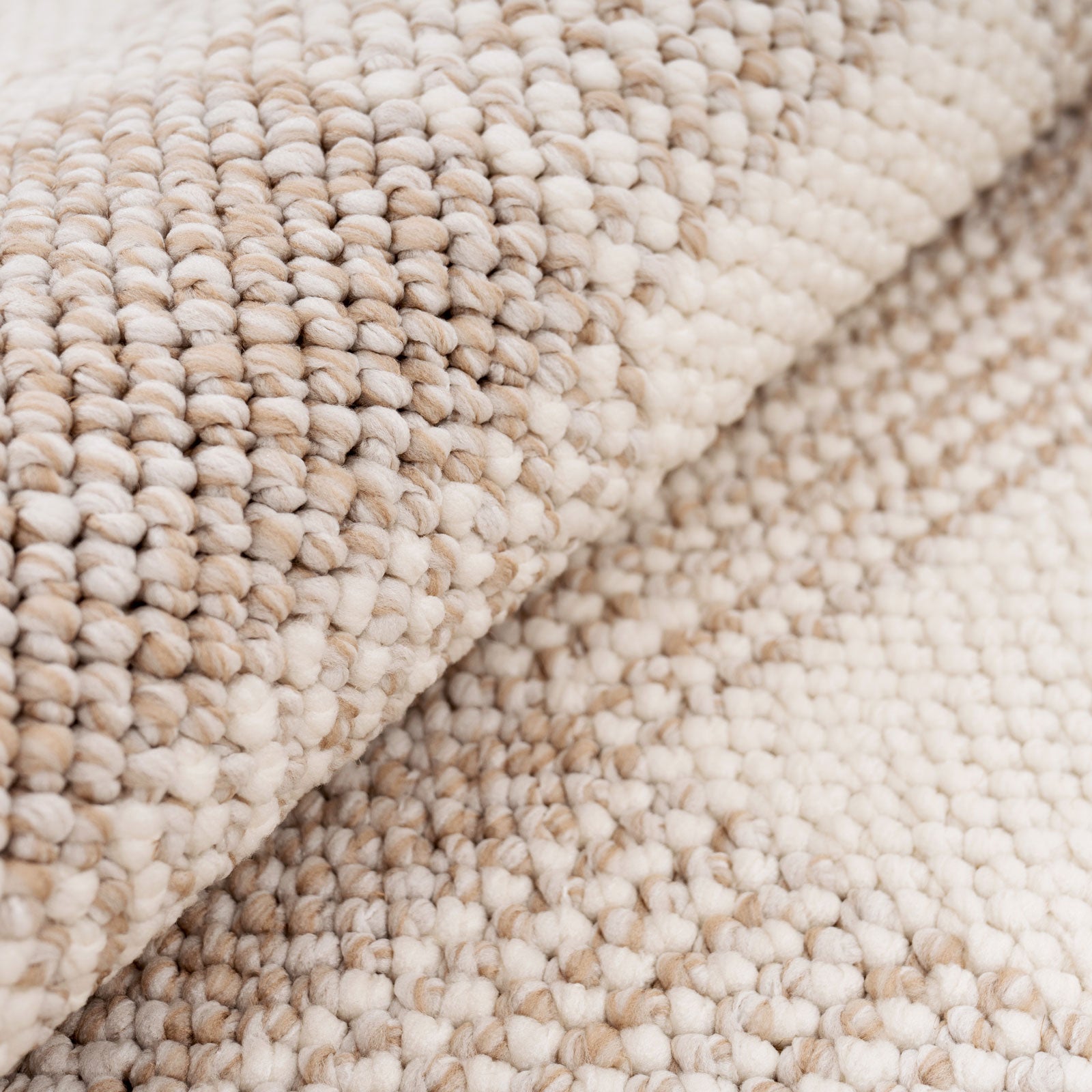 Chunky Beige Wool Style Rug - Etta