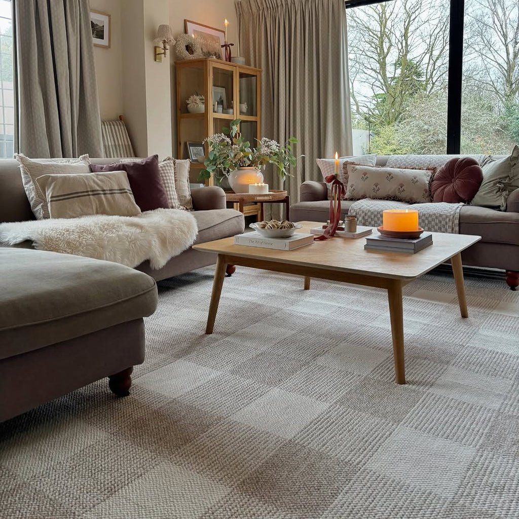 Chunky Beige Wool Style Rug - Etta