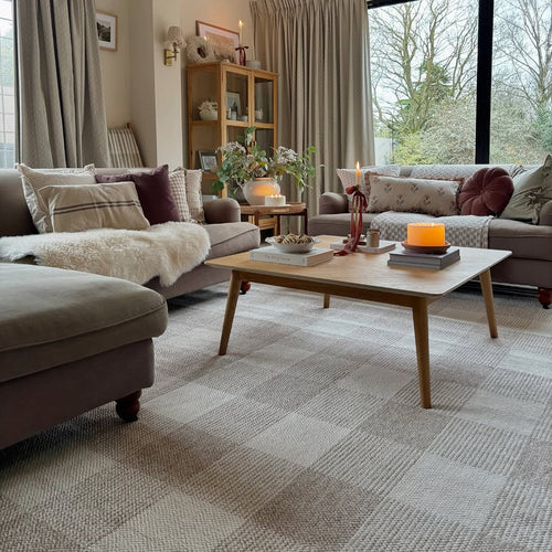 Chunky Beige Wool Style Rug - Etta