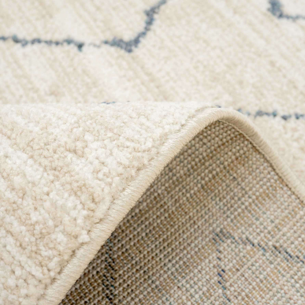 Cosy Soft Chevron Beige Moroccan Berber Bedroom Rug - Carlos