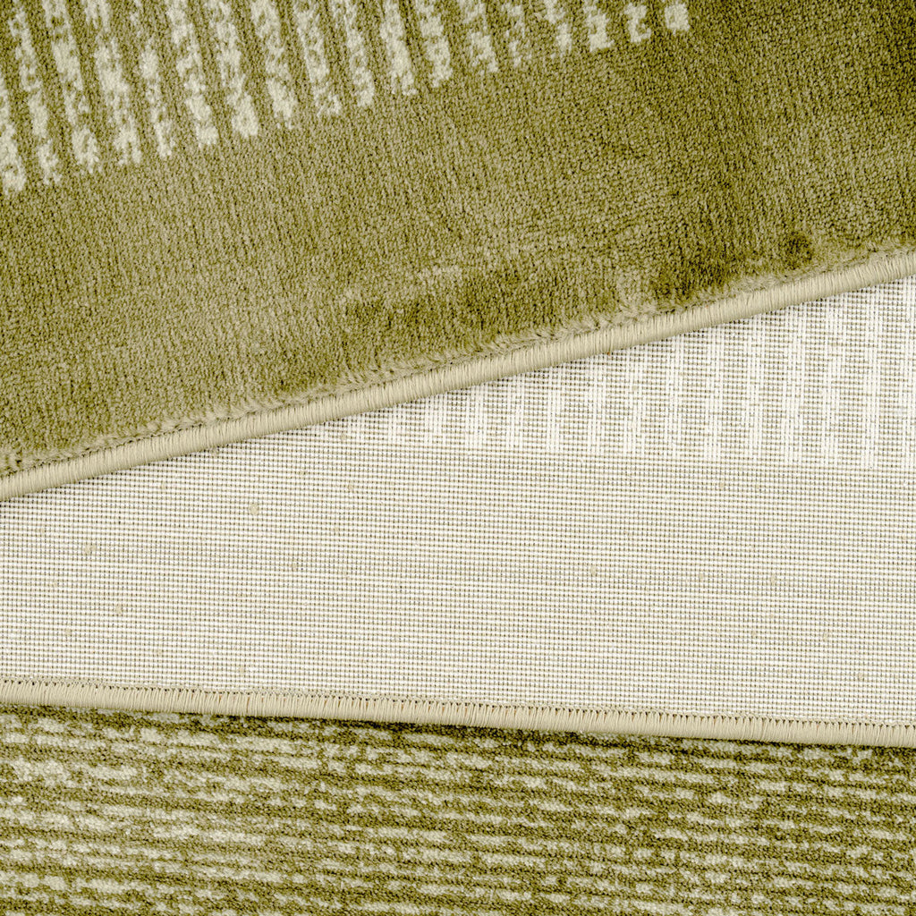 Mossy Green Border Rug - Barley