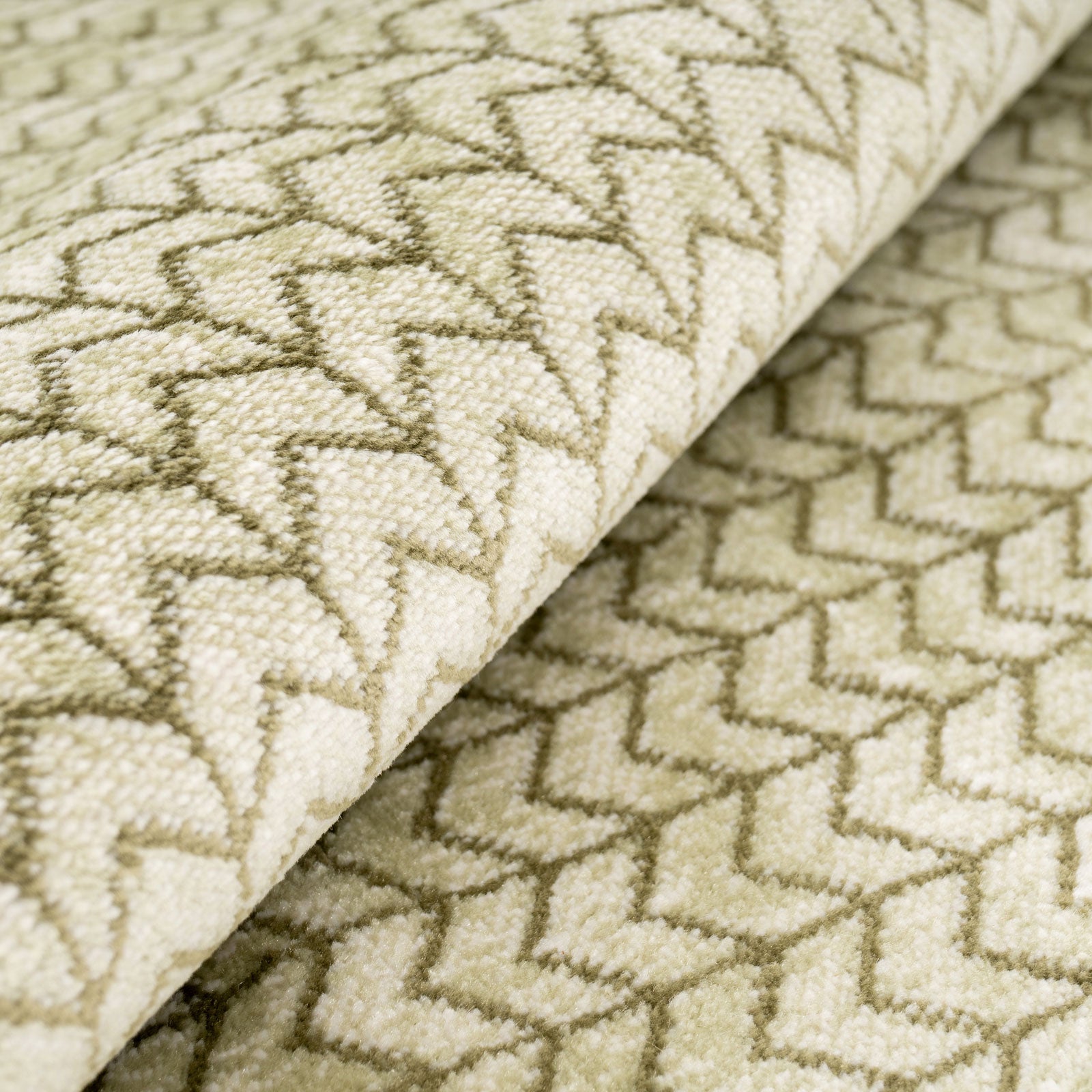 Soft Green Chevron Rug - Braided