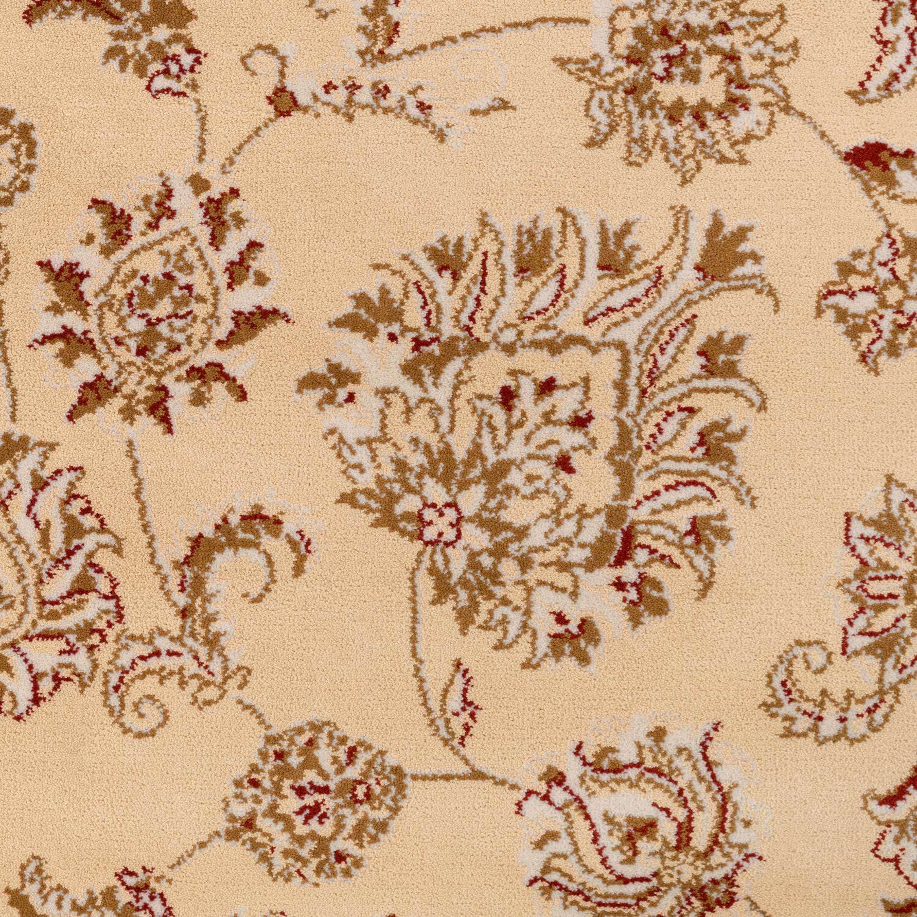 Traditional Cream Motif Round Rug