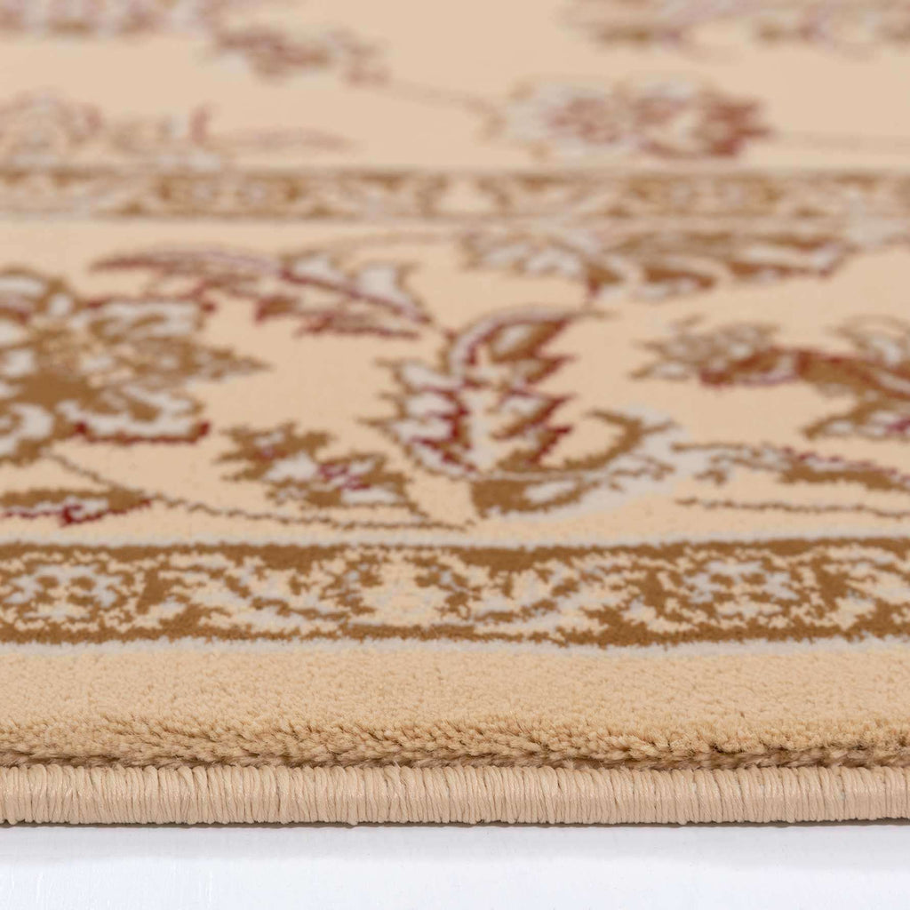 Traditional Cream Motif Round Rug