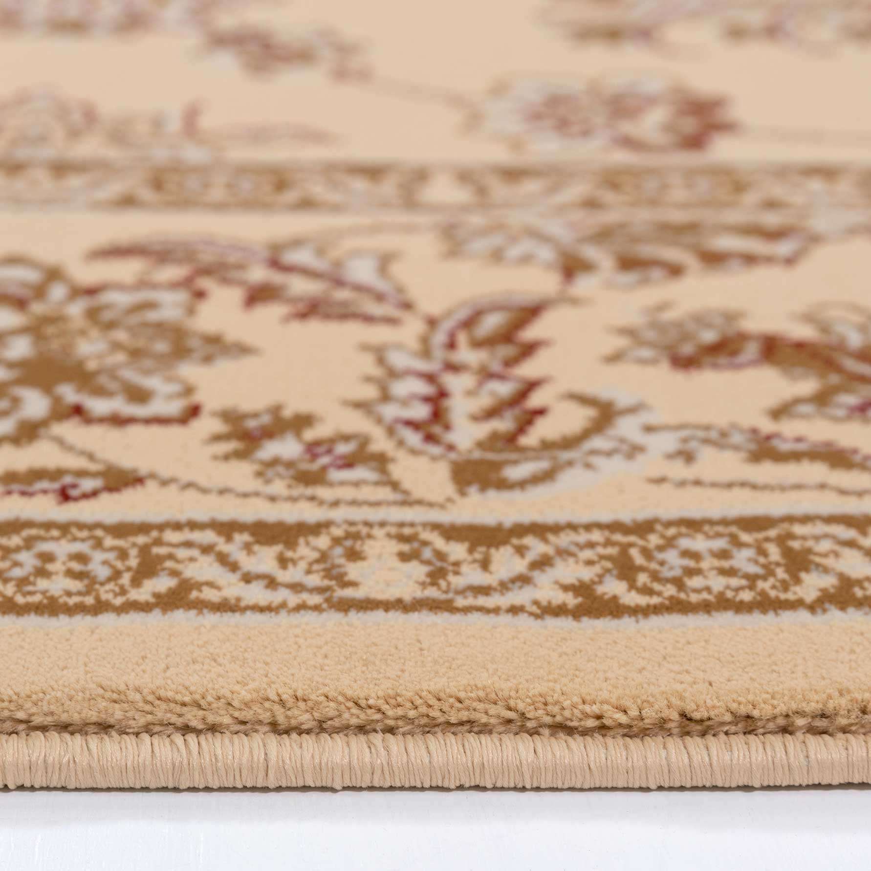 Traditional Cream Motif Round Rug