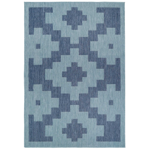 Blue Geometric Indoor Outdoor Area Rug - Shelly